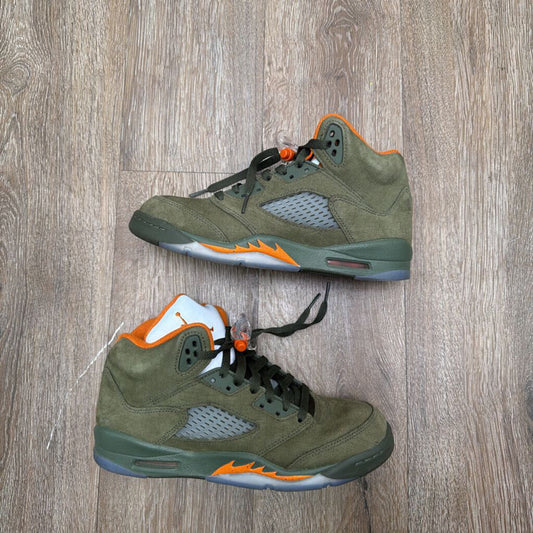 Preowned Jordan 5 Olive Size 7Y (Rep. Box)