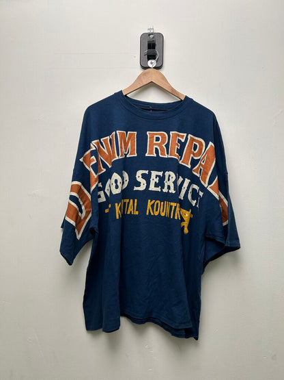Preowned Kapital Navy Denim Repairs Tee Sz.3