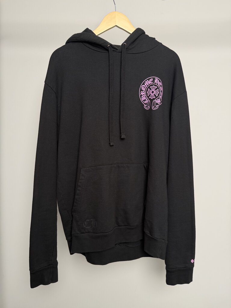 Preowned Chrome Hearts Pink Black Website Hoodie Sz.Medium