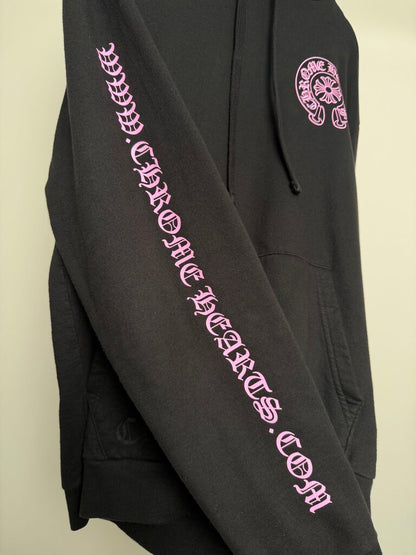 Preowned Chrome Hearts Pink Black Website Hoodie Sz.Medium