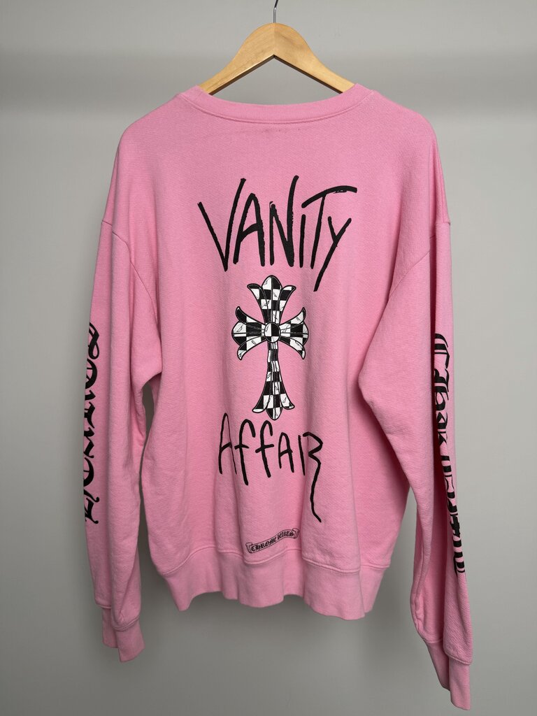Preowned Chrome Heart Vanity Pink Crewneck size X: