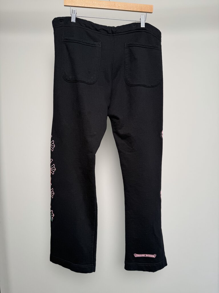 Preowned Chrome Heart Black Deadly Doll Black Sweatpants size XL