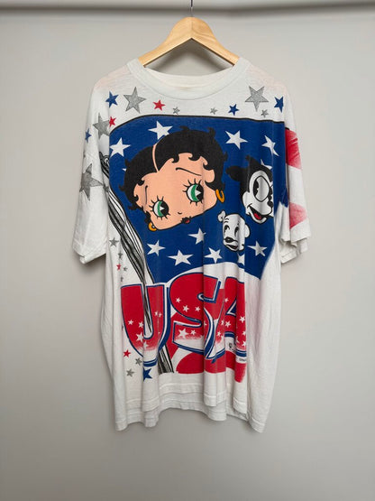 1995 Betty Boop USA White Tee size 2XL