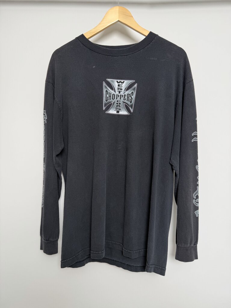 90s West Coast Chopper Long Beach Black Purple L/S size M/L