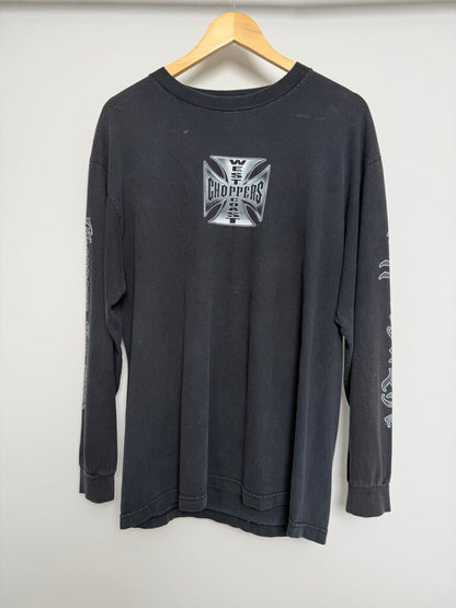 90s West Coast Chopper Long Beach Black Purple L/S size M/L