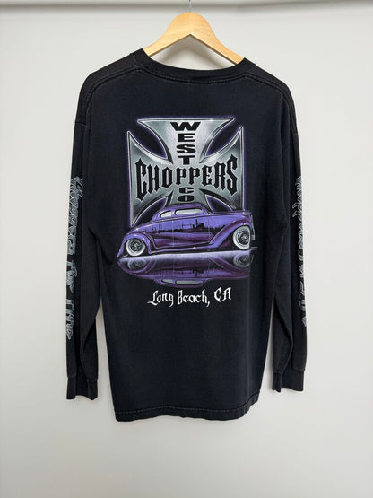 90s West Coast Chopper Long Beach Black Purple L/S size M/L