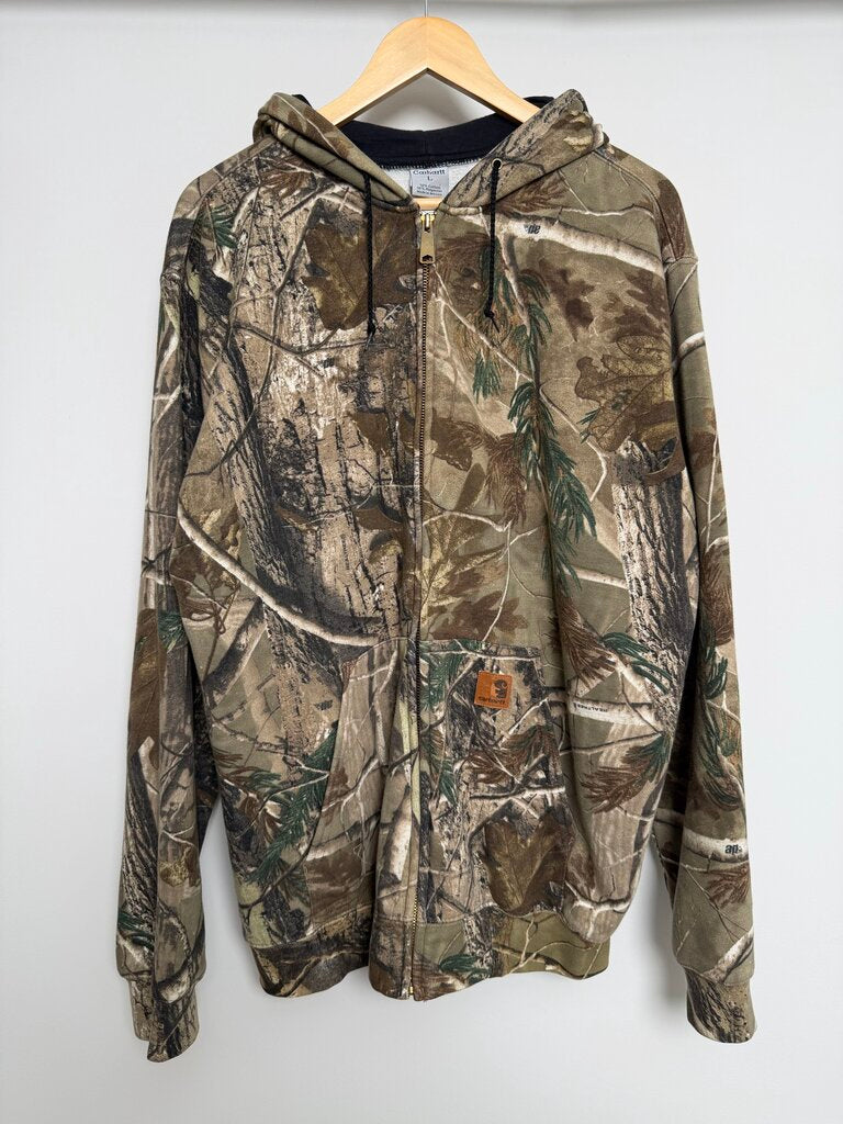 90s-2000s Carhartt Camo Zip Up Hoodie size L