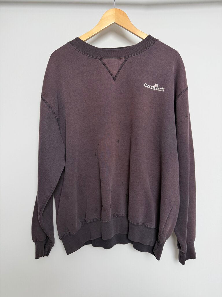 90s Carhatt Distressed Sundyed Black Crewneck size XL
