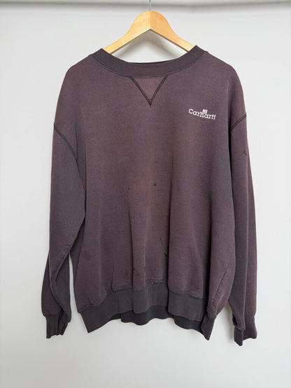 90s Carhatt Distressed Sundyed Black Crewneck size XL