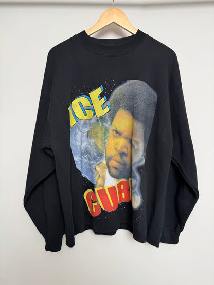 90s Ice Cube Cropped Black Crewneck size XL
