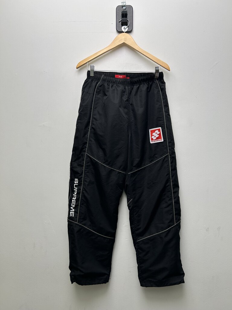 Preowned Supreme Black Reflective Piping Track Pants Size Small