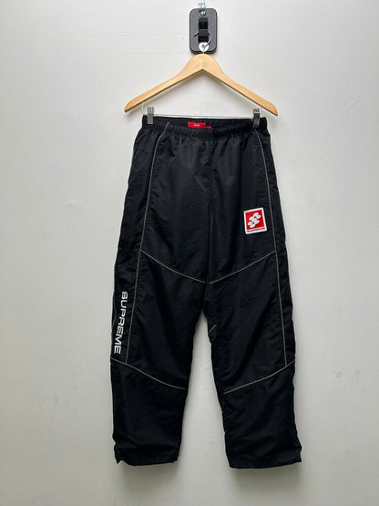 Preowned Supreme Black Reflective Piping Track Pants Size Small