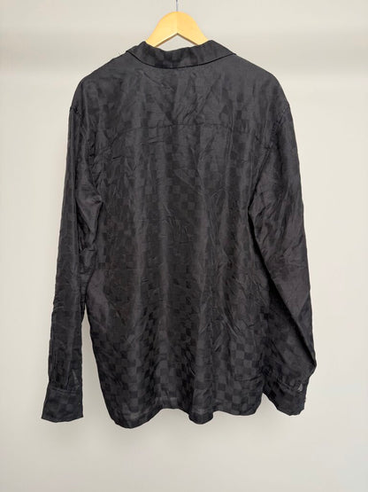 Preowned ERD Black Satin Button Up size L