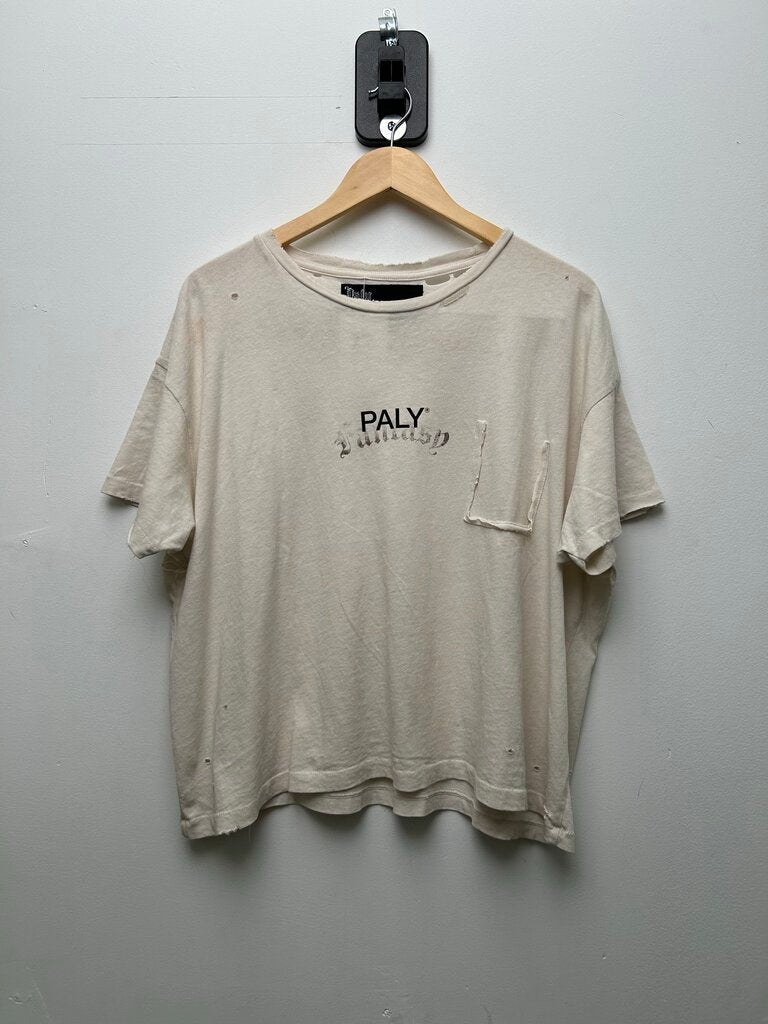 Preowned Paly White Pocket Tee Size Small