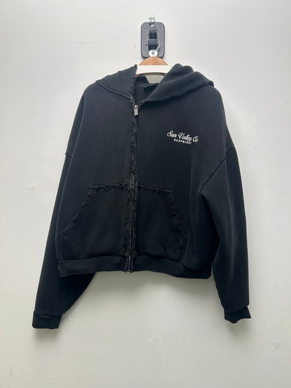 Preowned Gv Gallery Black Sun Valley Zip Up Sz.Medium