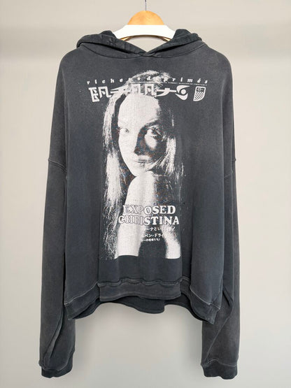 Preowned ERD Exposed Christina Grey Distressed Hoodie size L