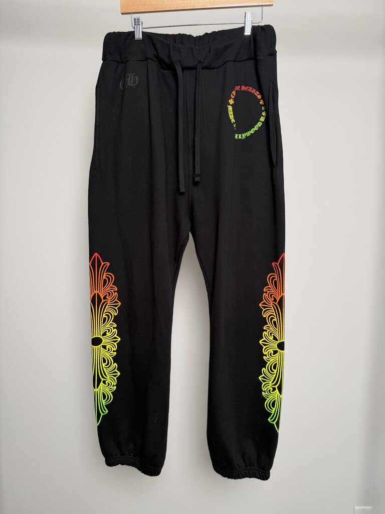 New Chrome Hearts Gradient Logo Black Sweatpants sz.M