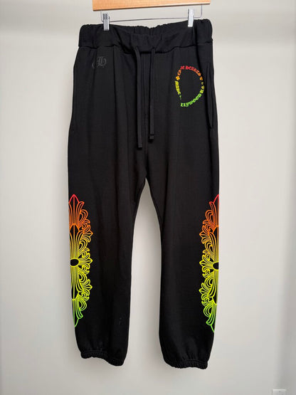 New Chrome Hearts Gradient Logo Black Sweatpants sz.M