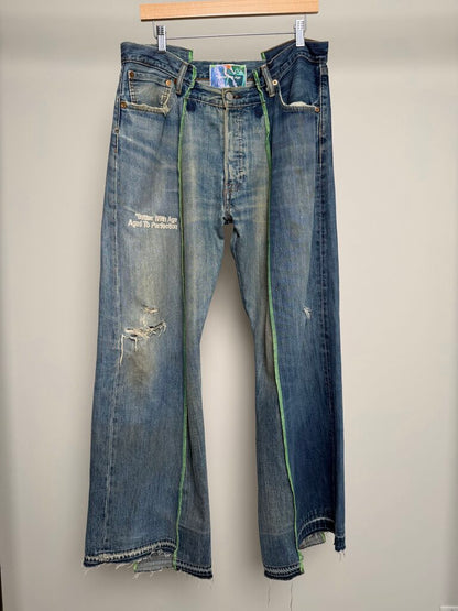 Preowned Better With Age Lightwash Green Denim Size 38