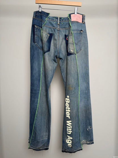 Preowned Better With Age Lightwash Green Denim Size 38