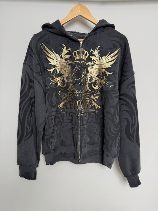 Perowend Balenciaga Tacky Rhinestone Tattoo Black Zip size M
