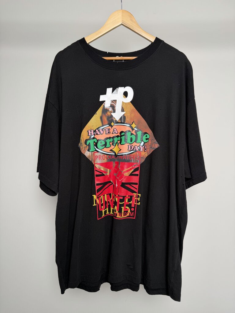 New Project G/R Black Terrible Day Tee Size Large