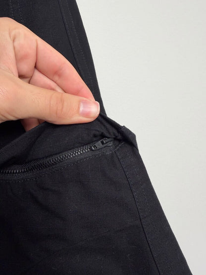 Preowned Balenciaga Distressed Baggy Zip Off Black Cargos size M
