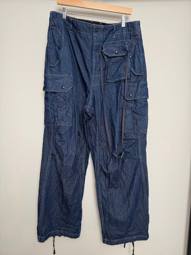 Preowned Engineer Garment Baggy Blue Denim Cargo size L