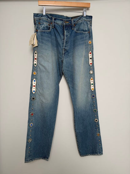 New Kapital Lightwash Rhinestone Jeans size 34