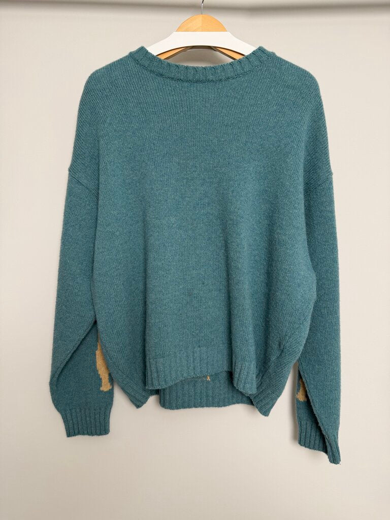 New Kapital Teal Bone Sweater Size 1