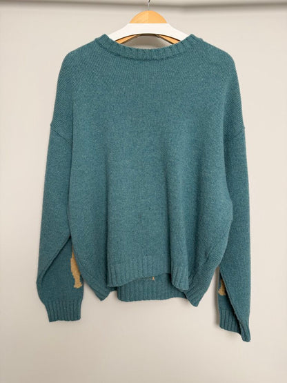 New Kapital Teal Bone Sweater Size 1
