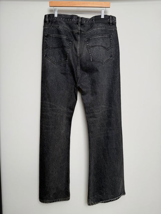 Preowned Balenciaga Black Flare Denim Size Large