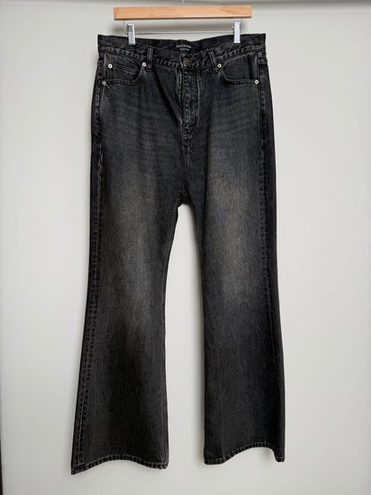 Preowned Balenciaga Black Flare Denim Size Large