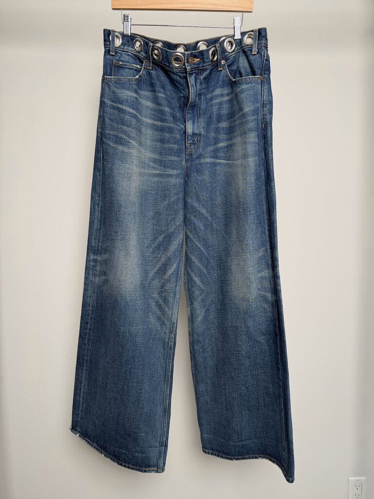 Preowned Celine Baggy Metal Hole Waist Midwest Denin size 34