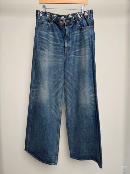 Preowned Celine Baggy Metal Hole Waist Midwest Denin size 34