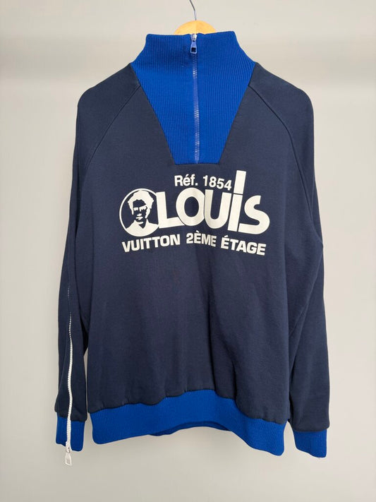 Preowned Louis Vuitton Navy Blue qtr Zip Sweater size L