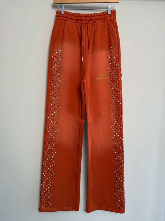 New HMDD Orange Crystal Sweatpants Size XS