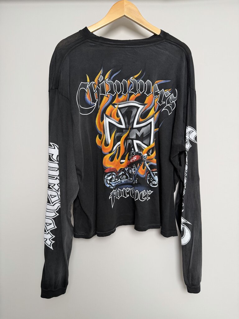 New HMDD Motorcylcle Flame L/S Size Large