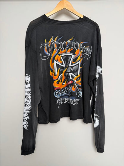 New HMDD Motorcylcle Flame L/S Size Large