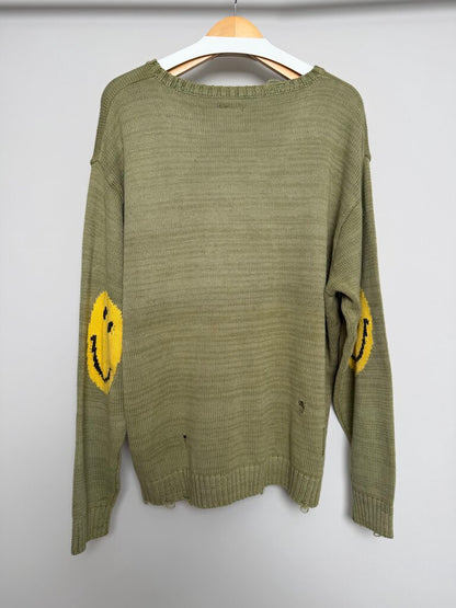Preowned Kapital Green Smiley Knit Sweater Size 3