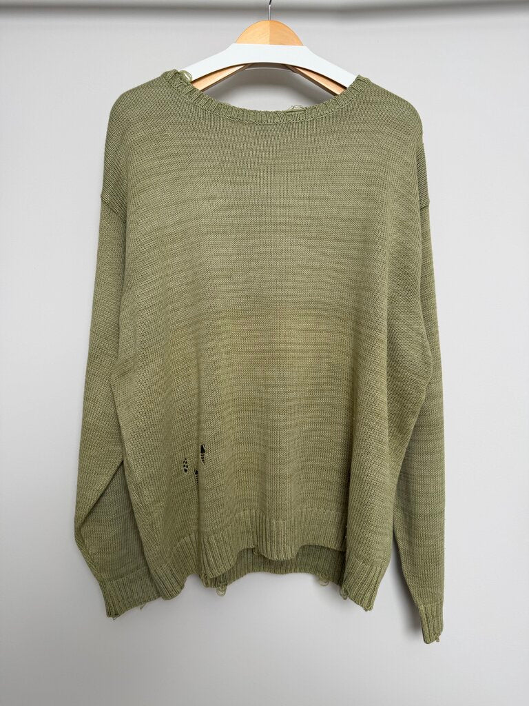 Preowned Kapital Green Smiley Knit Sweater Size 3