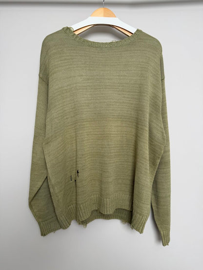 Preowned Kapital Green Smiley Knit Sweater Size 3