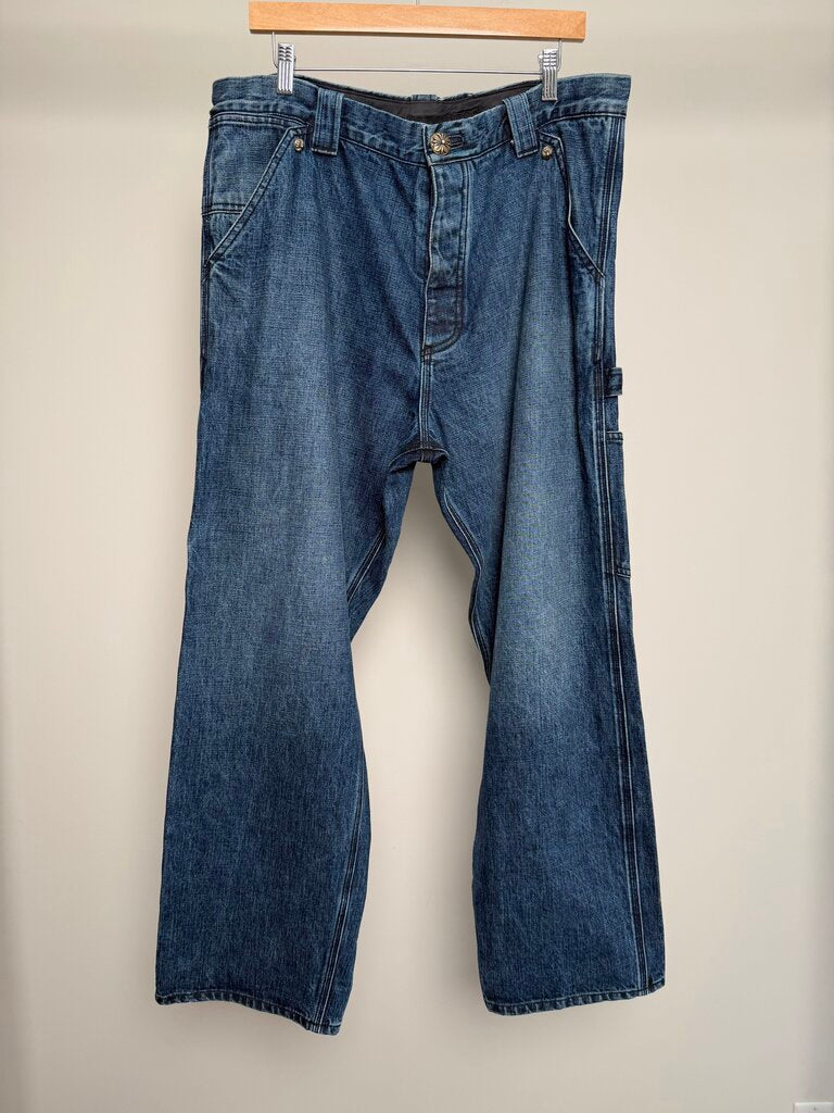 Preowned Chrome Heat Turbo Diesel Carpenter Denim Jeans size 36