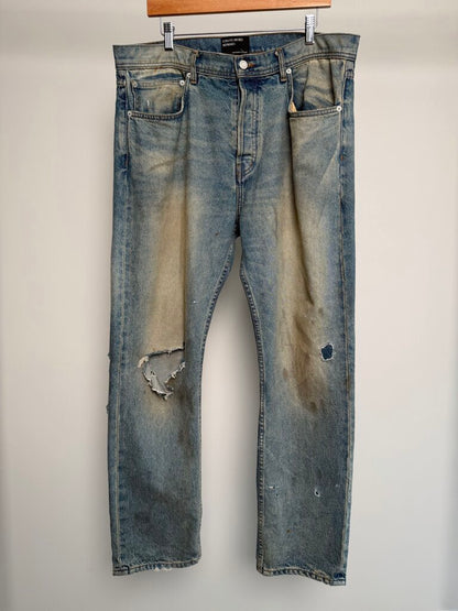 Preowned ERD Lightwash Mud Wash Straight Denim size 36