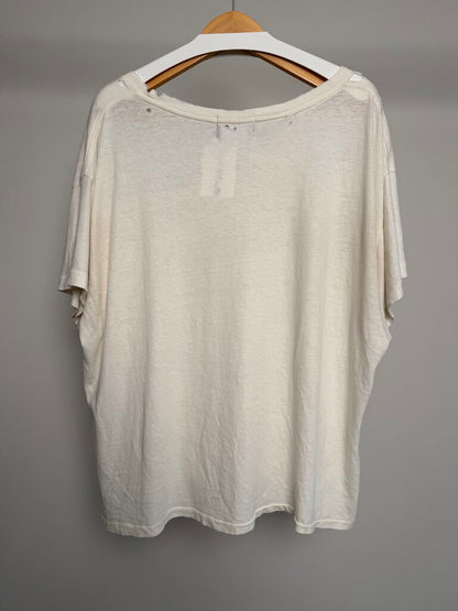 Preowned ERD White Paint Splatter Spell Out Tee size XL