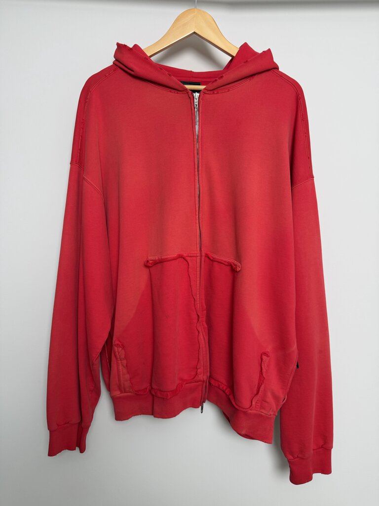 Preowned Balenciaga Red Yellow Tape Hoodie size M
