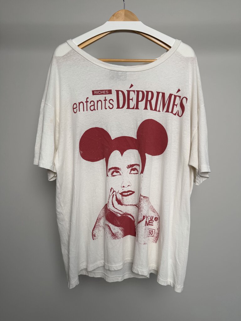 Preowned ERD Lust Red Mickey White Tee size XL