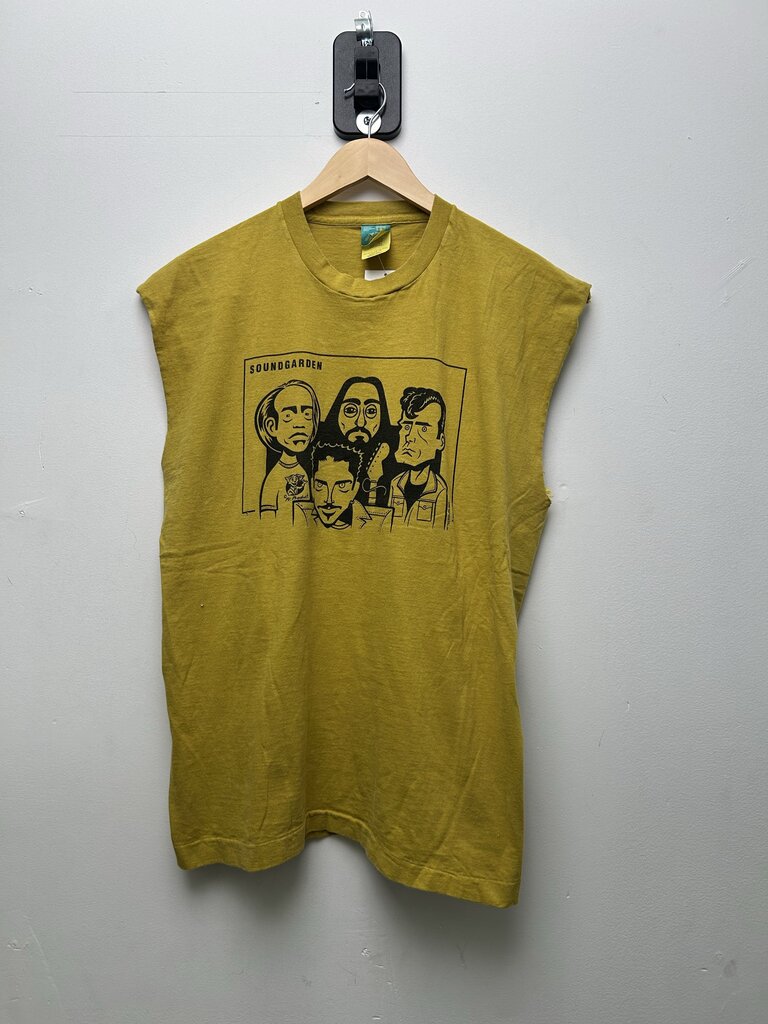 1998 Sound Garden Yellow Mustard Cutoff Tee sz.XL