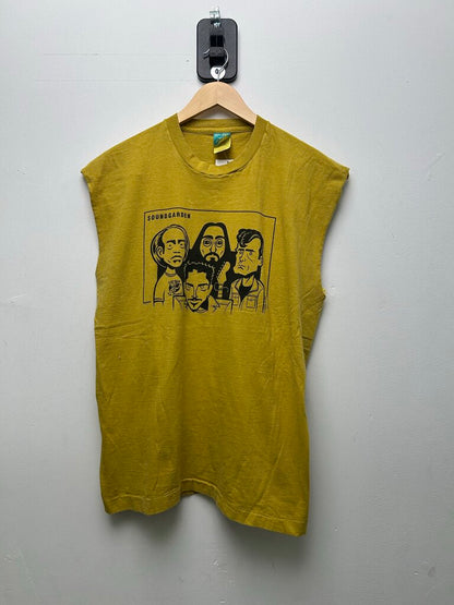 1998 Sound Garden Yellow Mustard Cutoff Tee sz.XL