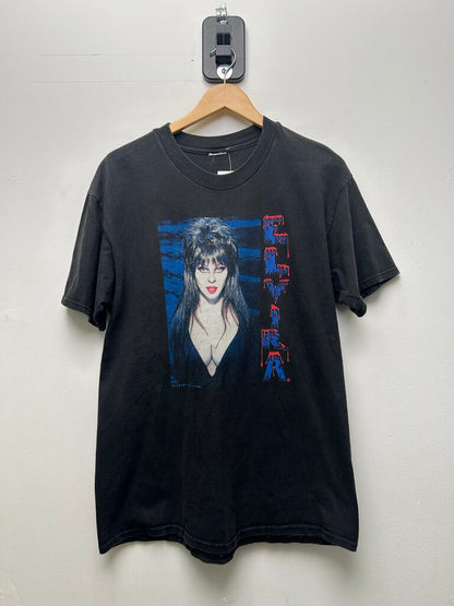1997 Elvira Blue Queen Bee Black Tee sz. Largish/XLish